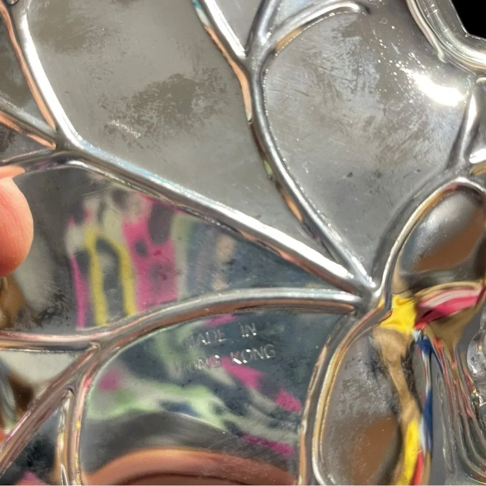 Vintage Silver-Plated Grape Leaf Shaped Dishes - Made in Hong Kong